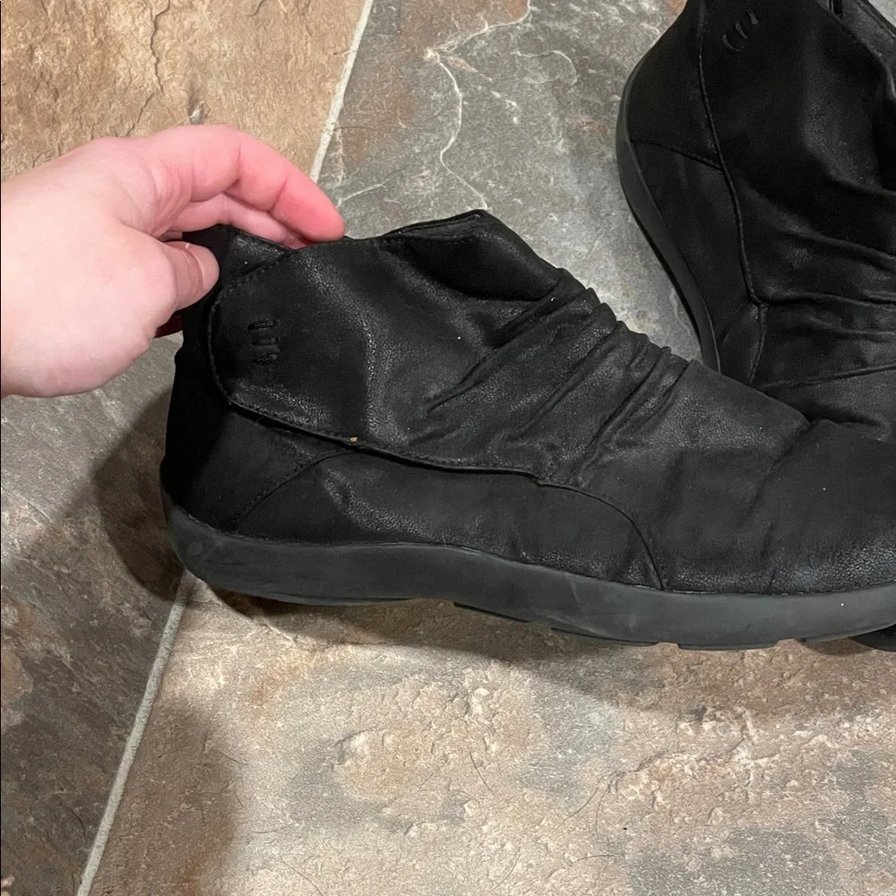 Chic Black Ruched Orthopedic Ankle Boots